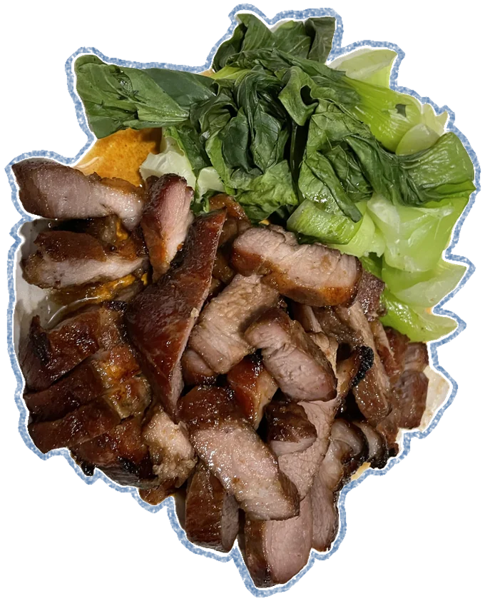 廣東叉燒配青菜